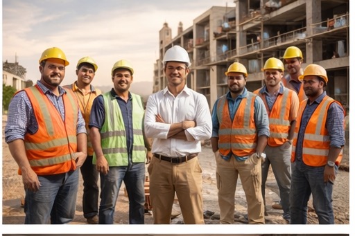 Équipe et chantier - entreprise de bâtiment Marrakech Maroc